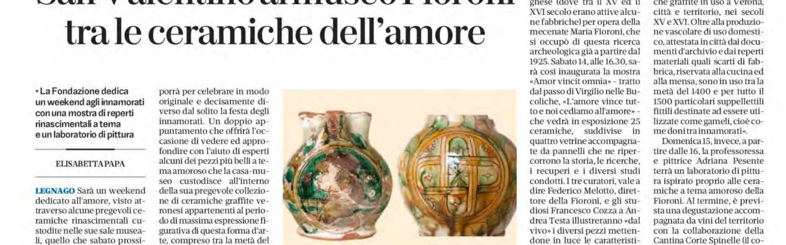 San Valentino al museo Fioroni tra le ceramiche dell’amore